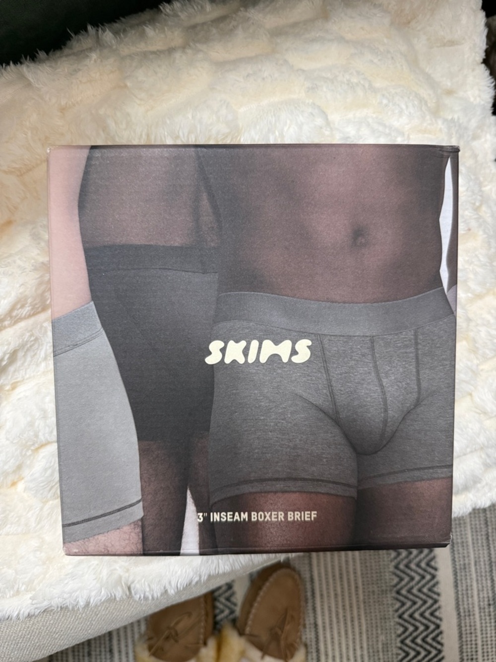 SKIMS Gray Men’s Boxer Briefs – 3" Inseam